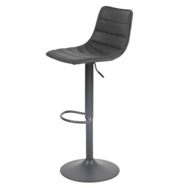 Imagem de Banqueta George PU Preto Base Preta Giratoria 111cm - 49911 - Sun Hous