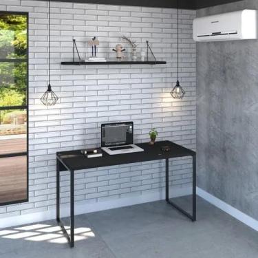 Imagem de Escrivaninha de Escritório Estilo Industrial 1,36m, em AÇO/MDF  - Lenn