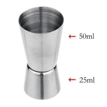 Imagem de Dosador Bebidas Duplo 25ml 50ml Inox Medidor Bar Drinks - XDX