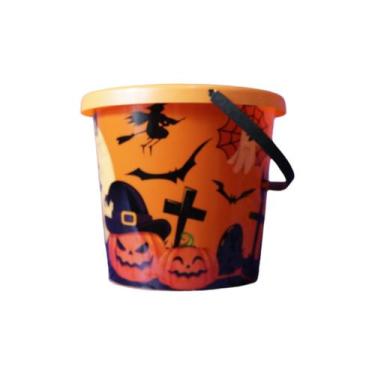 Imagem de Baldinho Abóbora Para Decoração Halloween Doces Tema De Dia das Bruxas