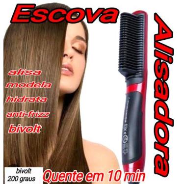 Imagem de escova alisadora e secadora cabelo bivolt - ST, garantia:3 meses, marc