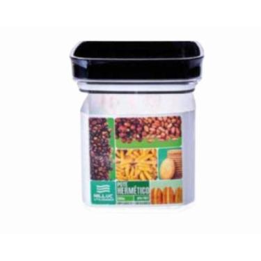 Imagem de Pote Hermético Empilhável Quadrado 800 ml P BPA Free Nilluc, PRETO 
