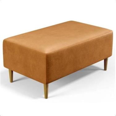 Imagem de Puff Sala Damon Multiuso material sintético Caramelo Pés Palito Castan