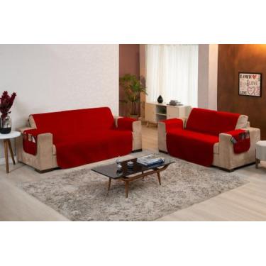 Imagem de Protetor sofa franciele 3x2 lugares - ibitinga confecçoes, Vermelho