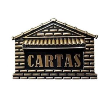 Imagem de Caixa De Cartas Correio Alumínio P/ Portão dourada Casinha - Funditex