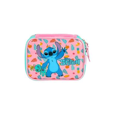 Imagem de Estojo Box Escolar Quadrado Lilo Stitch Rosa Ei41554