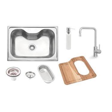 Imagem de Cuba de Sobrepor Morgana 69x49 cm em Aço Inox com Acabamento Acetinado