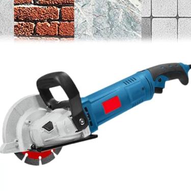 Imagem de 星姿 Caçador de parede elétrico com 1 peça dente de serra de 135 mm, máquina de corte de ranhura de parede de 1500W, profundidade de ranhura de 38 mm, largura ajustável, para pedra de concreto de