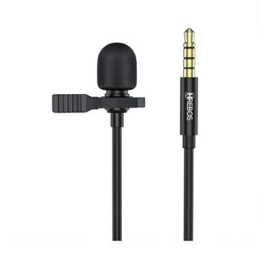 Imagem de Microfone De Lapela Hrebos Hd Aux P3 - Hs-030 Preto