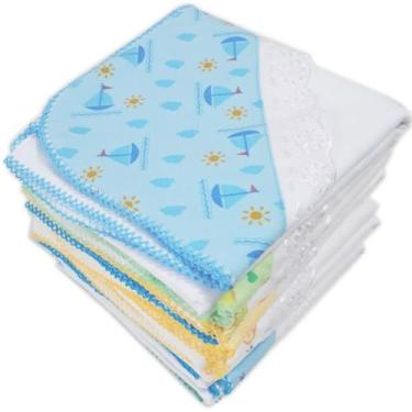 Imagem de 5 Cueiros Flanelados 80x80 C/ Aplique Estampados E Croche - Dugu, Masc