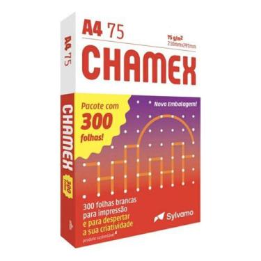 Imagem de Papel sulfite A4 Chamex resma 300 folhas 75g 210x297 premium cor branc