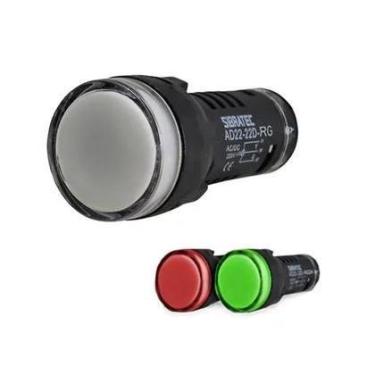 Imagem de Sinaleiro led bicolor ad22-22ss 22mm 24vca/vcc vermelho/verde sibratec