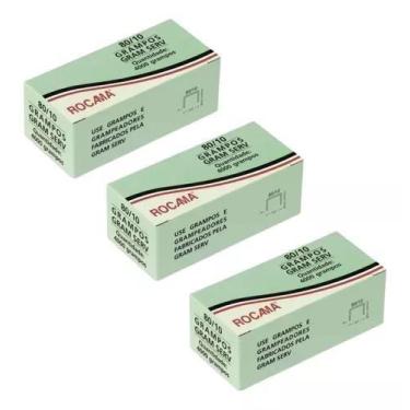 Imagem de 3 Cx Grampo P/ Grampeador Pneumático 80/10mm - Rocama