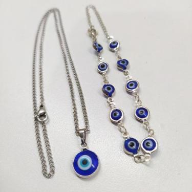 Imagem de Conjunto Colar e Pulseira Olho Grego Feminino - 00000