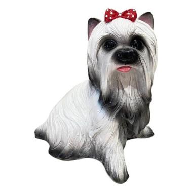 Imagem de Escultura em Resina Cachorro Yorkshire 1 Unidade Resistente Pintado à 