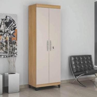 Imagem de Armário Multiuso Asteca duas portas com chave e pés - MONTAGEM INCLUSA