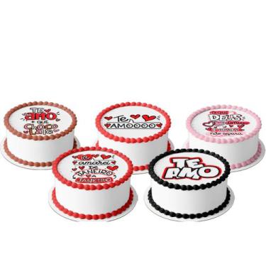 Imagem de 5 Papel Arroz comestível para mini bento cake  Bolo 10 Cm Redondo fest