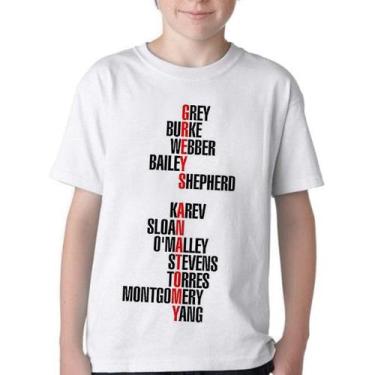 Imagem de Camiseta Infantil ou adulto  Grey's Anatomy nomes Blusa Criança todos 
