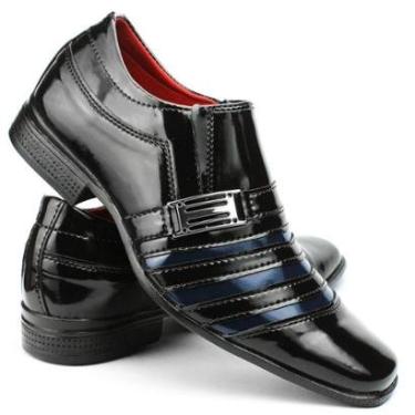 Imagem de Sapato Social Masculino com Fivela Couro Sintético Verniz Confortavel Sofisticado Leve Ministerio-Masculino