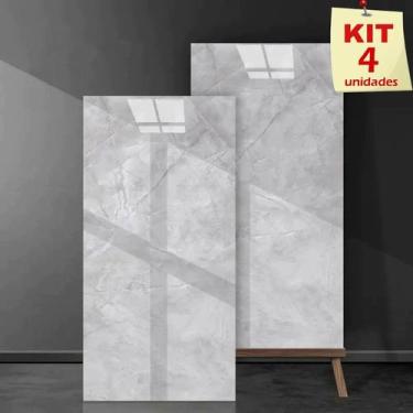 Imagem de Kit 4 Placas Adesiva Revestimento 3D Mármore 30x60cm Alto Brilho Laváv