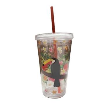 Imagem de Copo Acrílico tucano tampa lisa -450 ml - Genérica