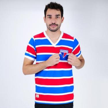 Imagem de Camiseta de Time Retrômania Fortaleza 1983 Azul Vermelho e Branco - Ma