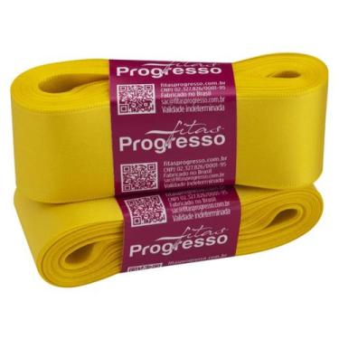 Imagem de FITA DE CETIM SIMPLES CF009 38MMx10M PROGRESSO, COR 763 AMARELO GEMA