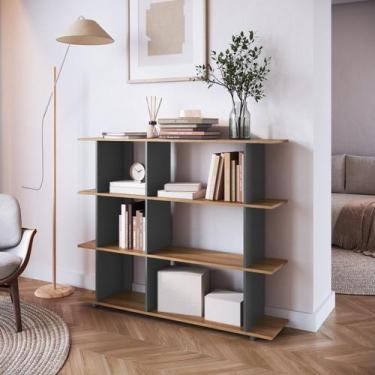 Imagem de Estante Livreiro Decorativa com 6 Nichos - Placa e Ponto