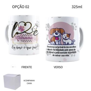 Imagem de Caneca 325ml Médico Veterinário Médica Veterinária - LARANJA E MIMOS
