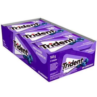Imagem de Goma de mascar Chiclete sabor blueberry TRIDENT Duradouro 302,4g - c/1