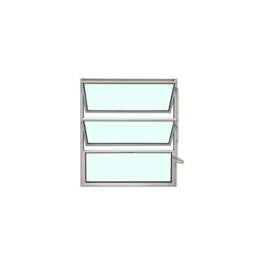 Imagem de Vitro Basculante 60x40 Alumínio Branco Vidro Liso Lumineziri