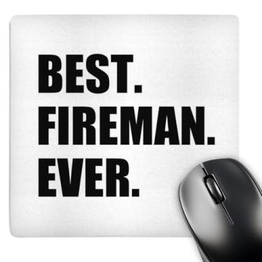 Imagem de 3dRose Best Fireman Ever - presente divertido para bombeiros - mouse pad, 20 x 20 cm (mp_185000_1)