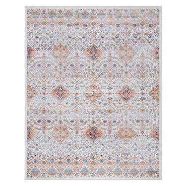 Imagem de Gertmenian Tapete de área boho tufado para interior impresso - antiderrapante, ultrafino, super forte - decoração de casa para entrada, quarto, sala de estar - 3,5 x 4,5, marfim tanis, 28960