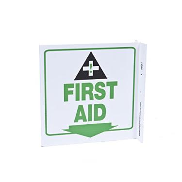 Imagem de Zing Green Products Placa L de Segurança "Primeiros Socorros" de plástico reciclado 2521, 18 cm de comprimento, 17,8 cm de largura, 6,3 cm de altura