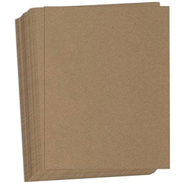 Imagem de Hamilco Papel de cartolina Kraft colorido marrom - 21 x 28 cm peso pesado 36 kg cartolina - Papéis de papelaria de artesanato para impressora - Pacote com 50