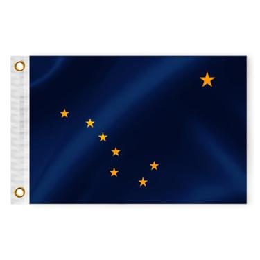 Imagem de Bandeira náutica de barco do estado do Alasca, 30,5 x 45,7 cm, dupla face, 3 camadas, AK, bandeira marítima, nylon, pequeno iate, vela, pontão, barco, quadriciclo, caminhão, jipe, motocicleta,