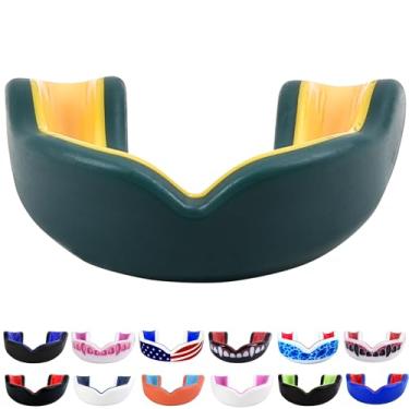 Imagem de Oral Mart Protetor Bucal Juvenil(2024 Verde/Amarelo) para Crianças-Protetor Bucal Juvenil para Caratê, Futebol Americano, Artes Marciais, Taekwondo, Boxe, Futebol, Rúgbi, Jiu-Jitsu, Muay Thai, Futebol