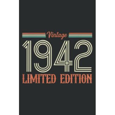 Imagem de 80Th Birthday S Vintage Classic 1942 Limited Edition: HEARTS JOURNAL: 6" x 9", 110 Pages, Lined College Ruled Paper, Journal, Matte Finish Cover, Diary, Planner.