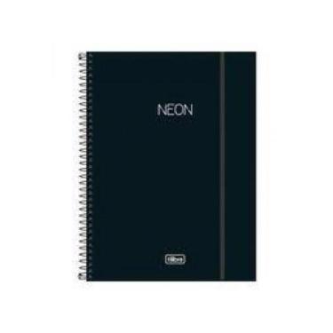 Imagem de Caderno 10M 160Fls Esp. Neon Preto - 302465 - Tilibra, Preto