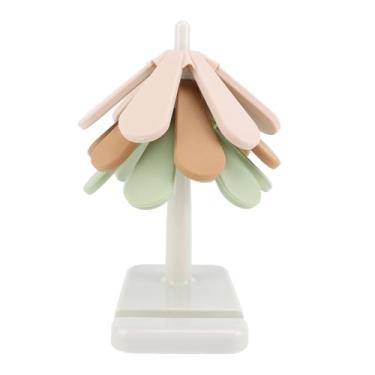 Imagem de Conjunto de Trivet de Silicone Em Forma de árvore Isolado Resistente Ao Calor Almofadas de Suporte para Potes Quentes Empilháveis, Com Propriedades Antiderrapantes para Mesa,