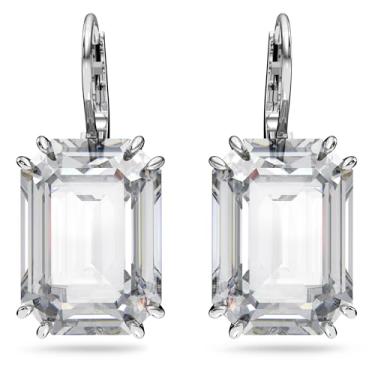 Imagem de Brincos Swarovski Millenia, Lapidação octogonal, Branco