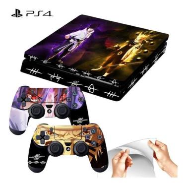 Imagem de Kit Skin Playstation 4 Ps4 Slim Naruto Sasuke+ Skin Controle - Resitan