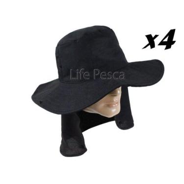 Imagem de Kit 4 Chapéus Pescador C/ Protetor De Nuca - Várias Cores - Nacional, 