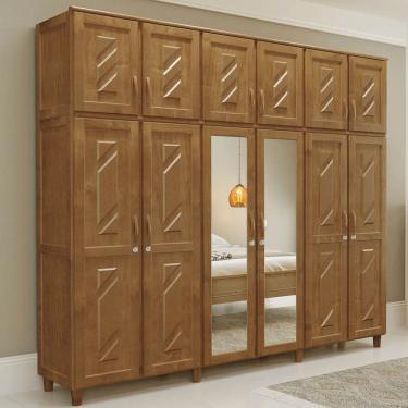 Imagem de Guarda-Roupa 12 Portas 3 Gavetas Imbuia Grécia Madeira Pinus - Cavazotto