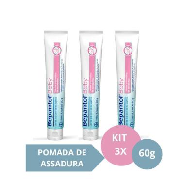 Imagem de Kit com 3 Cremes Pomada de Assadura 60gr Cada - Bepantol