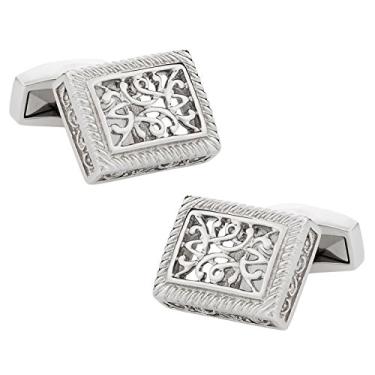 Imagem de Abotoaduras de Aço Inoxidável Ornadas Cuff-Daddy com Caixa de Apresentação