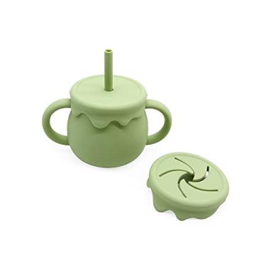 Imagem de Copo de Silicone 2 em 1 com Canudo Posh Petite (Verde)