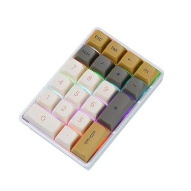 Imagem de Mini teclado numérico mecânico sem fio com 21 teclas, teclado numérico Bluetooth Tri-Mode Hot Swappable com retroiluminação, teclas PBT portáteis para finanças, contabilidade (cintilante) (interruptor