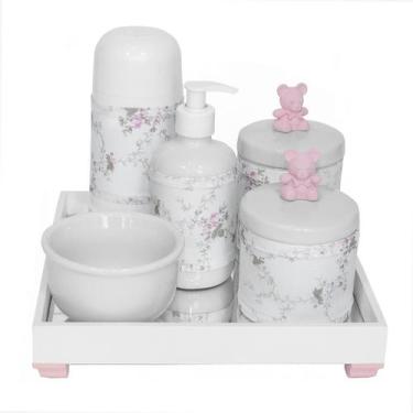Imagem de Kit Higiene Espelho Completo Porcelanas, Garrafa Pequena e Capa Ursinh