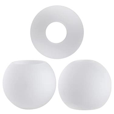 Imagem de GoldSwift Pacote Com 3 Globos De Vidro Branco Opala Fosco Para Substituição De Luminárias, 5,9" De Diâmetro, Capa De Abajur De Globo De Vidro Redondo Branco Macio Para Luminária Pendente, Lustre De